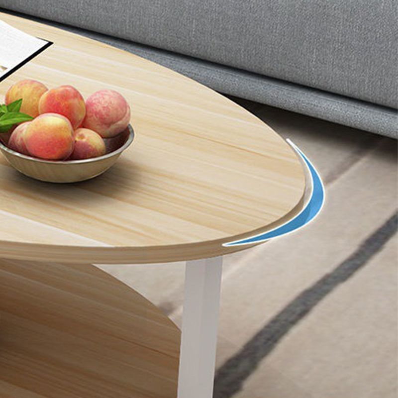 Solid Wood 4 Legs Coffee Table Modern Oval Coffee Table with Storage Clearhalo 'Coffee & Accent Tables' 'Coffee Tables' 'coffee_tables' 'furn' 'furn_coffee_tables' 'Furniture' 'Living Room Furniture' 1200x1200_5ecda2b5-a7cc-436e-be07-1a53b8d4afa5