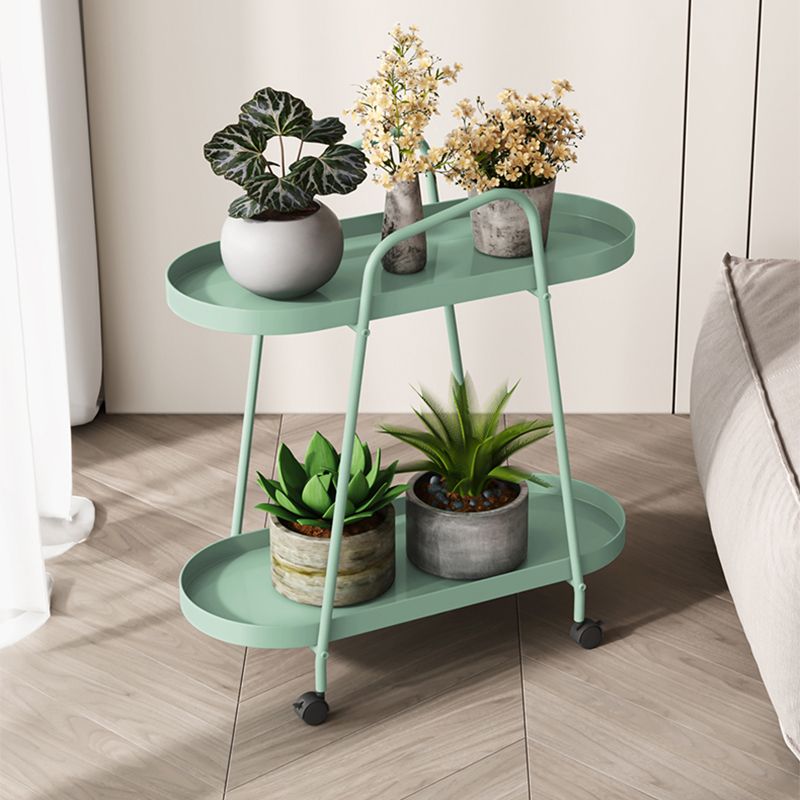 11" Wide Contemporary Corner Table Metal Double Tier End Table