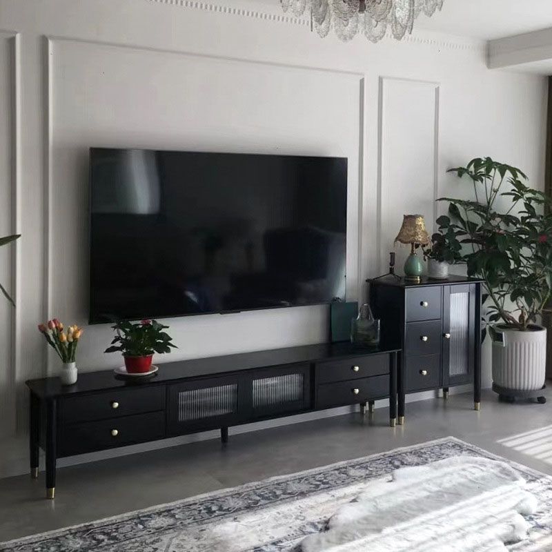 Enclosed Storage TV Media Stand Wooden Media Console with Drawers Clearhalo 'furn' 'furn_tv_stands_entertainment_centers' 'Furniture' 'Living Room Furniture' 'TV Stands & Entertainment Centers' 'TV Stands & Media Storage Furniture' 'tv_stands_entertainment_centers' 1200x1200_5ecef9d1-c552-4bd5-a404-b602d19cce2f