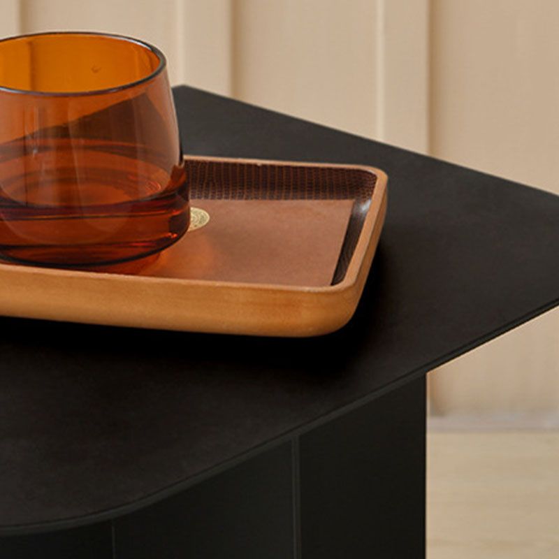 15" Tall Mid-Century Metal Rectangle Top Side Table Abstract End Table with Storage