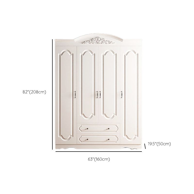 Engineered Wood Wardrobe Closet with Garment Rod White Wardrobe Cabinet Clearhalo 'Armoires & Wardrobes' 'armoires_wardrobes' 'Bedroom Furniture' 'furn' 'furn_armoires_wardrobes' 'Furniture' 1200x1200_5ed05bd3-0304-4ab6-adb0-3dbbdcaea917