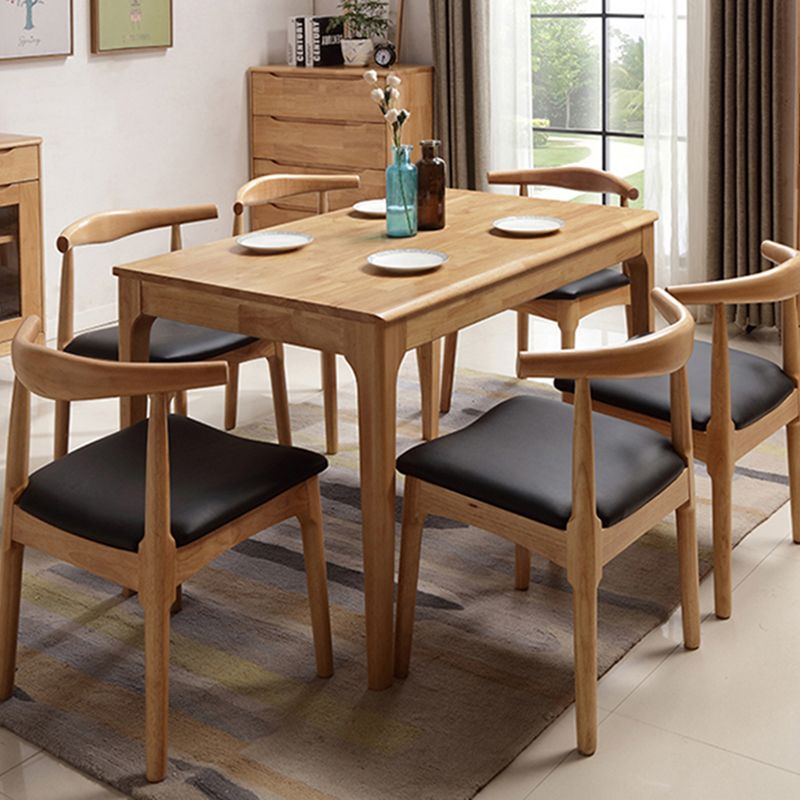 Contemporary Rectangle Dining Table Rubberwood Solid Wood Table with 4 Legs Clearhalo ' dining_table' 'Dining Tables & Seating' 'Dining Tables' 'furn' 'furn_dining_table' 'Furniture' 'furniture_dining_table' 'Kitchen & Dining Furniture' 'kitchen&dining_furn' 'kitchen' 'kitchen_dining_table' 1200x1200_5ed08fb6-e700-49e5-8ccc-ca3ae849f62a