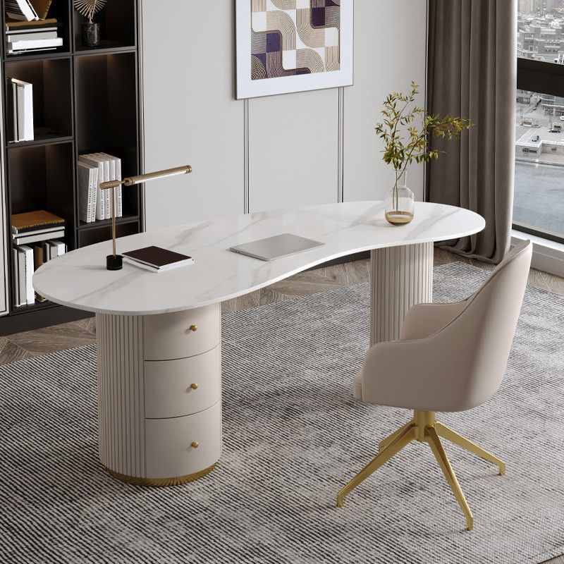 Bureau d'écriture en pierre de style glamour Bureau en bois d'ingénierie pour la maison