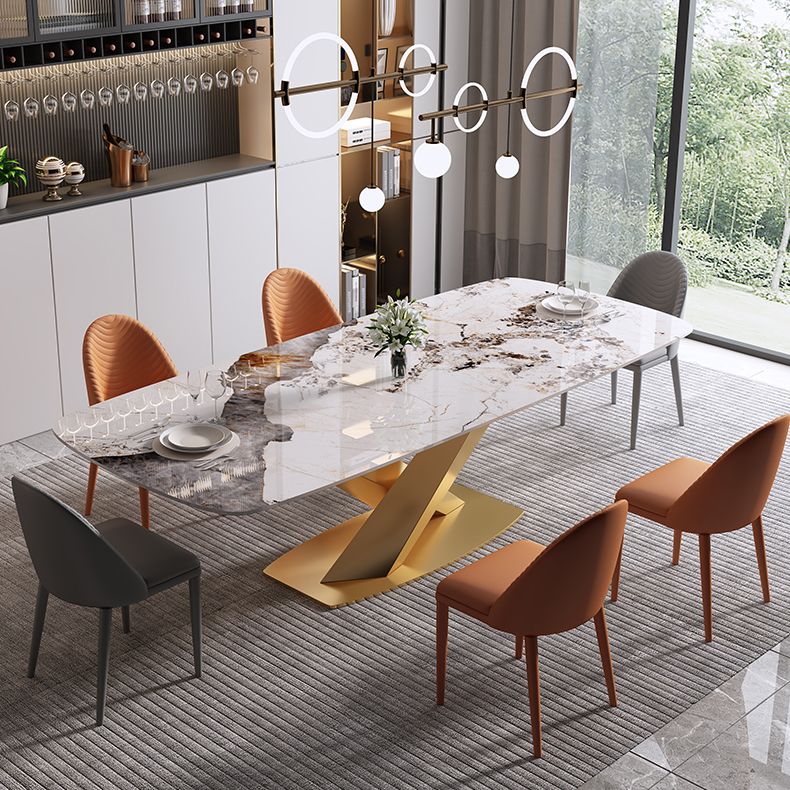 Rectangle Luxury Dining Table White Tone Fixed Table of Sintered Stone Clearhalo ' dining_table' 'Dining Tables & Seating' 'Dining Tables' 'furn' 'furn_dining_table' 'Furniture' 'furniture_dining_table' 'Kitchen & Dining Furniture' 'kitchen&dining_furn' 'kitchen' 'kitchen_dining_table' 1200x1200_5ed1e8dd-7183-4293-b781-c9776190af60