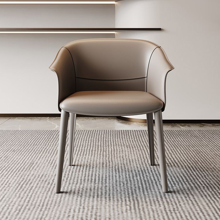 Moderne gestoffeerde gaststoel Faux Leather Dining Arm stoel