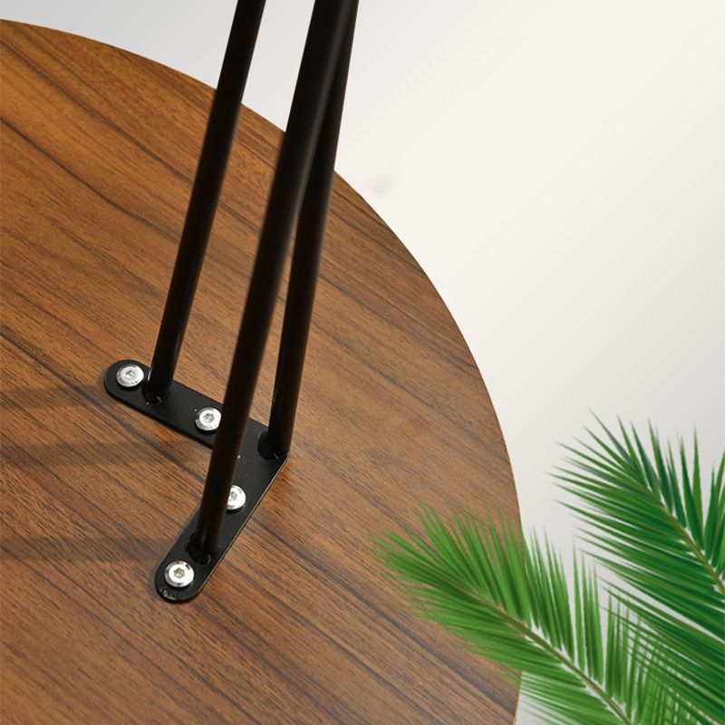 3 Legs Base Design Black Base Plate Countertop Walnut/wood Round Side Table