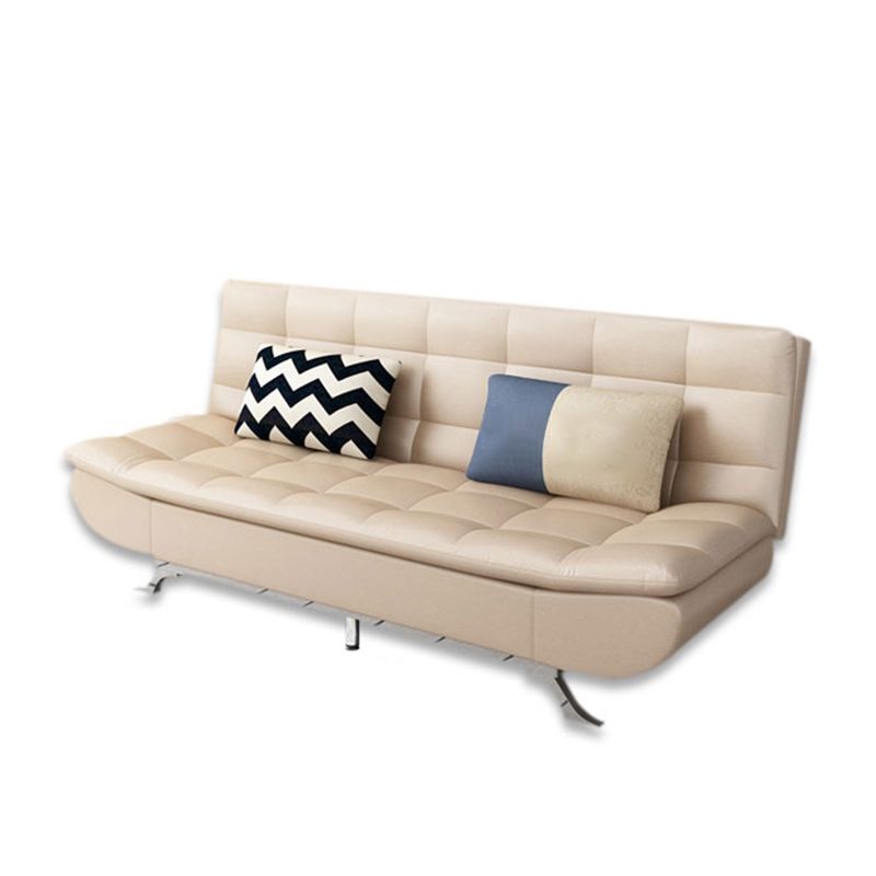 Modern Armless Metal Legs Sofa Faux Leather/Fabric Convertible Sofa Clearhalo 'furn' 'furn_sofas' 'Furniture' 'furniture_sofas' 'kitchen' 'kitchen_sofas' 'Living Room Furniture' 'Sofa' 'sofas' 1200x1200_5ed43740-d3aa-4089-9f47-11aed12b23a0