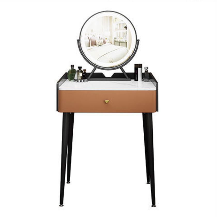 Vanity contemporaneo con cassetto Specchio a specchio in legno a letto Bedroommakeup Vanity Set