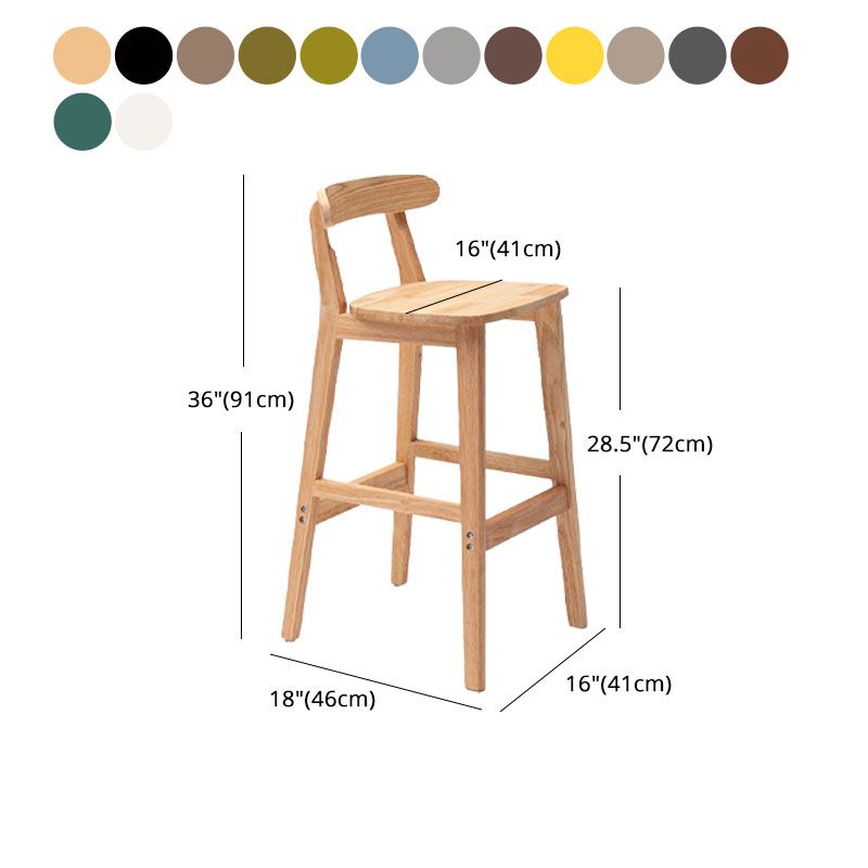 Scandinavian Rubberwood Home Barstool Matte Finish Upholstered Stool Clearhalo 'Bar Furniture' 'Bar Stools' 'bar_stools' 'Furniture' 'furniture_bar_stools' 'Kitchen & Dining Furniture' 1200x1200_5ed6b056-41be-4127-b34c-3e672ccdc71e