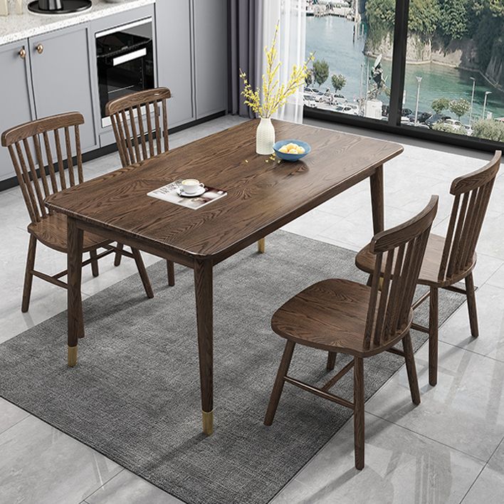 Traditional Solid Wood Dining Room Set with Rectangle Table Home Dining Table Furniture Clearhalo 'Dining Room Sets' 'Dining Tables & Seating' 'dining_room_set' 'furn' 'furn_dining_room_set' 'Furniture' 'furniture_dining_room_set' 'Kitchen & Dining Furniture' 'kitchen&dining_furn' 'kitchen' 1200x1200_5ed6bd5b-af0e-4606-80d0-12679b994203