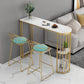 Glam Bar Dining Table Stone Top Iron Indoor Bistro Table with Shelf Clearhalo 'Bar Furniture' 'Bar Tables' 'bar_tables' 'furn' 'furn_bar_tables' 'Furniture' 'furniture_bar_tables' 'Kitchen & Dining Furniture' 1200x1200_5ed792ea-945e-4dc6-b8d8-23c48b31d683