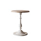 Mesa de centro individual con pedestal de metal redondo de madera maciza francesa