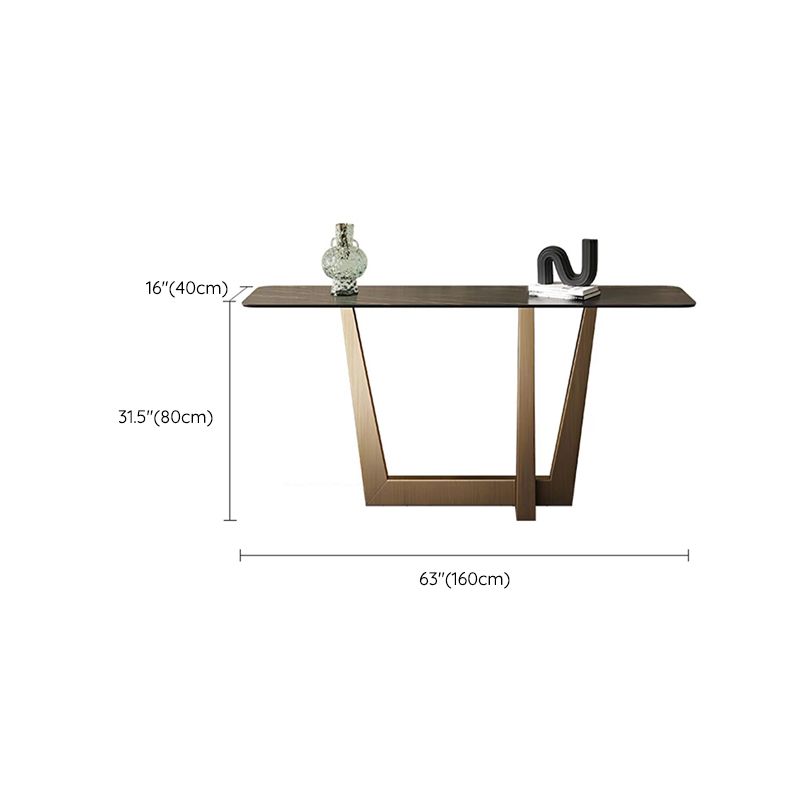 Moderno tavolo da console da 15,75 "W tavolo accento rettangolo di pietra per Hall