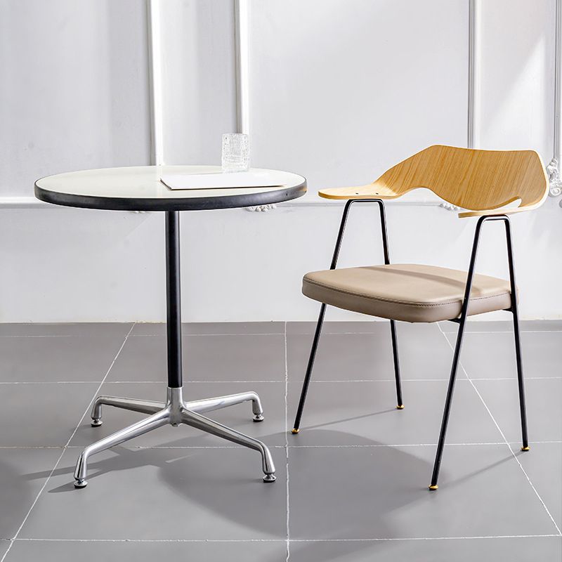 Silla de brazo tapizado industrial silla de comedor de metal