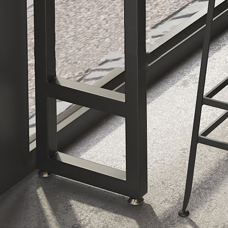 Set tavolo da bar moderno da 1/7 pezzi Tavolo da bancone rettangolare in legno di pino con sgabelli alti per bar