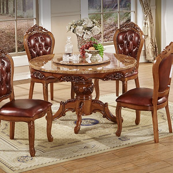 51.18'' Vitoria Round Shape Table Kitchen Dining Table with Pedestal Base Clearhalo ' dining_table' 'Dining Tables & Seating' 'Dining Tables' 'furn' 'furn_dining_table' 'Furniture' 'furniture_dining_table' 'Kitchen & Dining Furniture' 'kitchen&dining_furn' 'kitchen' 'kitchen_dining_table' 1200x1200_5eddb77c-97f3-41ad-a6cd-0e6111e5869d