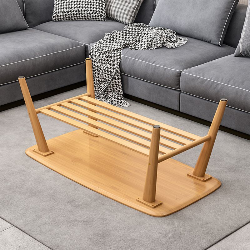 4 Legs Coffee Table Single Modern Oval Cocktail Table with Shelf Clearhalo 'Coffee & Accent Tables' 'Coffee Tables' 'coffee_tables' 'furn' 'furn_coffee_tables' 'Furniture' 'Living Room Furniture' 1200x1200_5ede483e-0a14-42eb-b58e-f646d5c93b1e