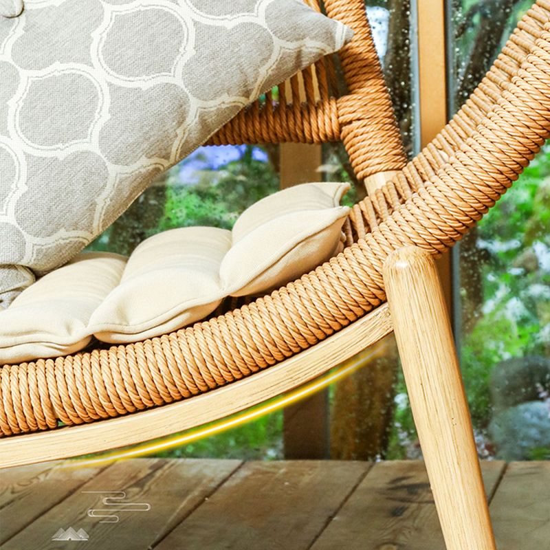 Traditional Rattan Cushioned Yoga Chaise Lounge Chair with Arms and Pillow Accent Chair Clearhalo 'Chairs & Seating' 'Chaise Lounge' 'chaise_lounge' 'furn' 'furn_chaise_lounge' 'Furniture' 'Living Room Furniture' 1200x1200_5ee01ac6-3f96-4d09-8fac-921ba046be6f