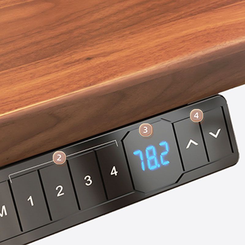 Tavolo da laptop a forma L contemporanei di scrittura in legno regolabile in marrone