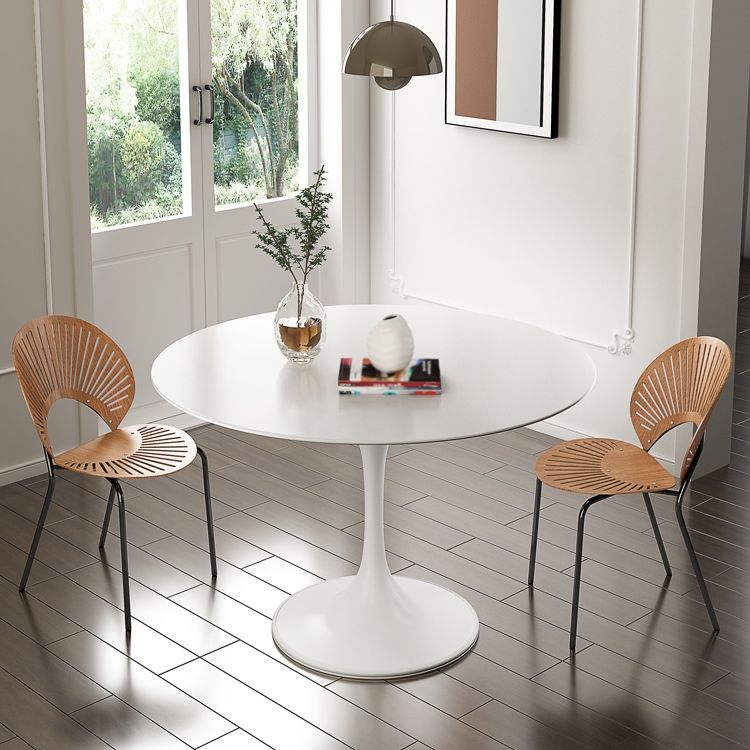 Contemporary Style Dinette Table Round Stone Furniture with Tulip Base Clearhalo ' dining_table' 'Dining Tables & Seating' 'Dining Tables' 'furn' 'furn_dining_table' 'Furniture' 'furniture_dining_table' 'Kitchen & Dining Furniture' 'kitchen&dining_furn' 'kitchen' 'kitchen_dining_table' 1200x1200_5ee05cc3-cacc-48ac-acd2-2351cf5fdad0