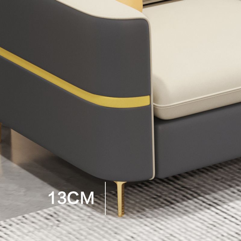 Contemporary 4-Seater Sectional with Square Arms for Living Room Clearhalo 'furn' 'furn_sectionals' 'Furniture' 'Living Room Furniture' 'Sectionals' 1200x1200_5ee12421-3231-4d26-b74b-2eeee15e6b3e