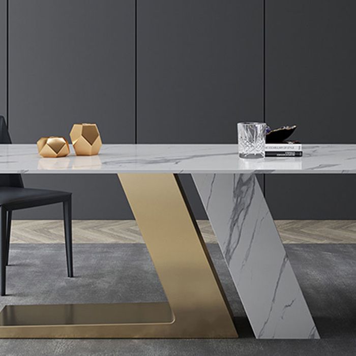 Modern Dining Set 1/4/5/6 Pcs Sintered Stone Dining Table with Side Chairs Clearhalo 'Dining Room Sets' 'Dining Tables & Seating' 'dining_room_set' 'furn' 'furn_dining_room_set' 'Furniture' 'Kitchen & Dining Furniture' 1200x1200_5ee1fe7d-96e2-4294-9299-48907959ad25