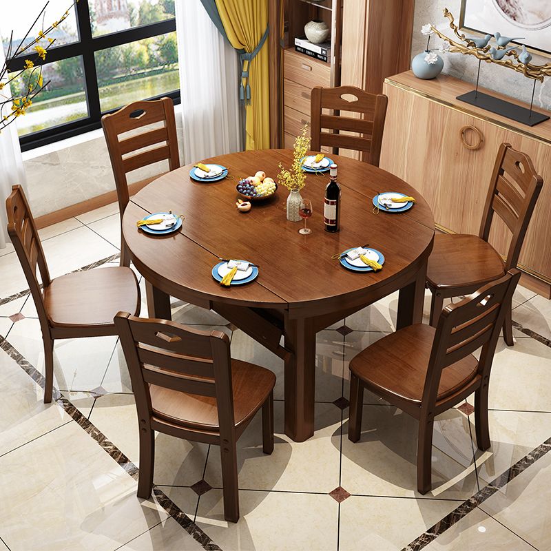 Tavolo da pranzo scalabile tradizionale in legno con base in gomma per sala da pranzo