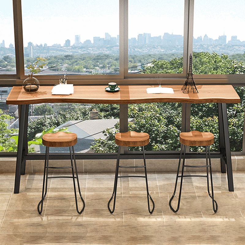 Taburete de comedor de madera Taburetes de bar contemporáneos en negro y marrón