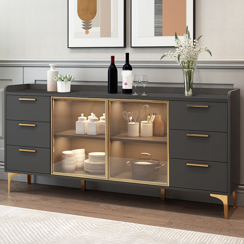 Cabinets Storage Modern Buffet Stand Engineered Wood Buffet Sideboard Clearhalo 'buffet_sideboard' 'Buffets & Sideboards' 'furn' 'furn_buffet_sideboard' 'Furniture' 'Kitchen & Dining Furniture' 1200x1200_5ee3c205-0d71-4691-99c7-53448507a6d3