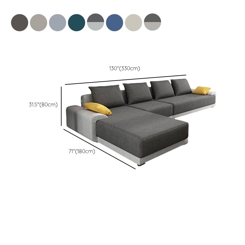 Contemporary Style Seating Pillows Recessed Arm Living Room Stationary Sofa Clearhalo 'furn' 'furn_sectionals' 'Furniture' 'Living Room Furniture' 'Sectionals' 1200x1200_5ee60db4-9e03-4fa0-bb6a-7e45665670b8