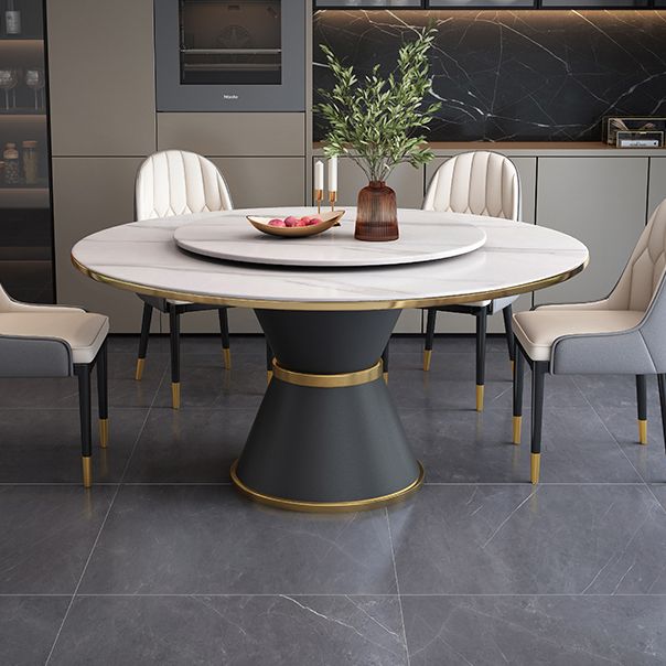 Metal Modern Round Indoor Table Sintered Stone Dining Table for Kitchen and Dining Room Clearhalo ' dining_table' 'Dining Tables & Seating' 'Dining Tables' 'furn' 'furn_dining_table' 'Furniture' 'furniture_dining_table' 'Kitchen & Dining Furniture' 'kitchen&dining_furn' 'kitchen' 'kitchen_dining_table' 1200x1200_5ee61234-ae51-4ae5-9127-192034538e2a