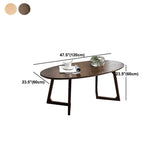 Sleigh-like Base Design Cocktail Table Wood/walnut/white Rubber Wood Coffee Table Clearhalo 'Coffee & Accent Tables' 'Coffee Tables' 'coffee_tables' 'Furniture' 'furniture_coffee_tables' 'Living Room Furniture' 1200x1200_5ee63f42-e6bc-4570-a529-1492f165b722