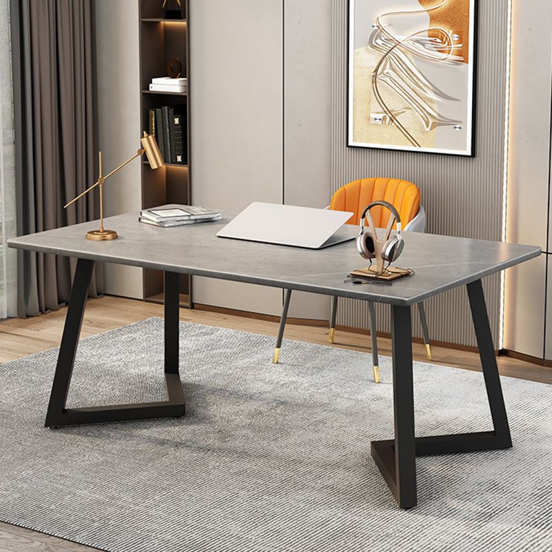 Bureau de bureau de rectangle de pierre Desk de style moderne en noir