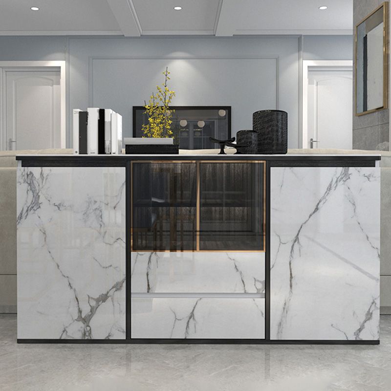 Armoires Glam Dining Buffet Portes en verre de 2 titres Buffet du buffet