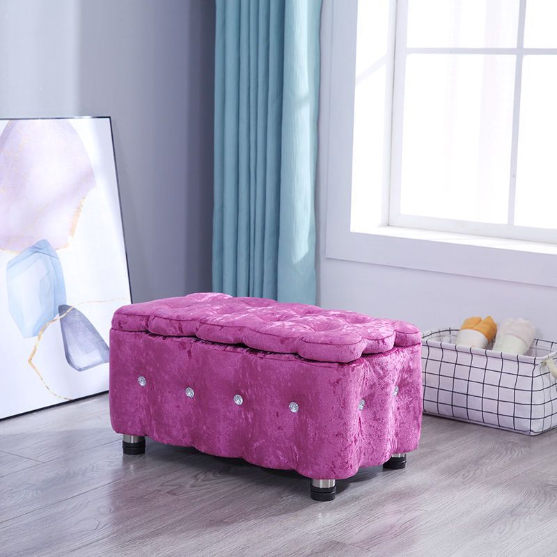 Glam Plain Storage Pouf Plain Velvet Tufted with Storage Rectangle Couch Ottoman Clearhalo 'furn' 'furn_ottomans_poufs' 'Furniture' 'Living Room Furniture' 'Ottomans & Poufs' 'ottomans_poufs' 1200x1200_5ee8dc18-9ead-43d3-8978-4b5001faf395