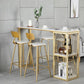 Rectangular Bar Table Set Glam 1/2/3/5 Pieces Bar Table and Stools for Dining Room Clearhalo 'Bar Furniture' 'furn' 'furn_home_bar_bar_sets' 'Furniture' 'Home Bars & Bar Sets' 'home_bar_bar_sets' 'Kitchen & Dining Furniture' 1200x1200_5ee8e327-195d-4f97-950a-2690f5fe8eb3