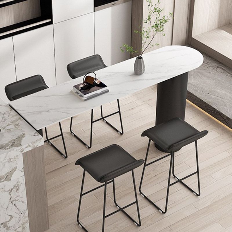 Mesa de barra rectangular de estilo moderno, mesa de barra de piedra para el hogar