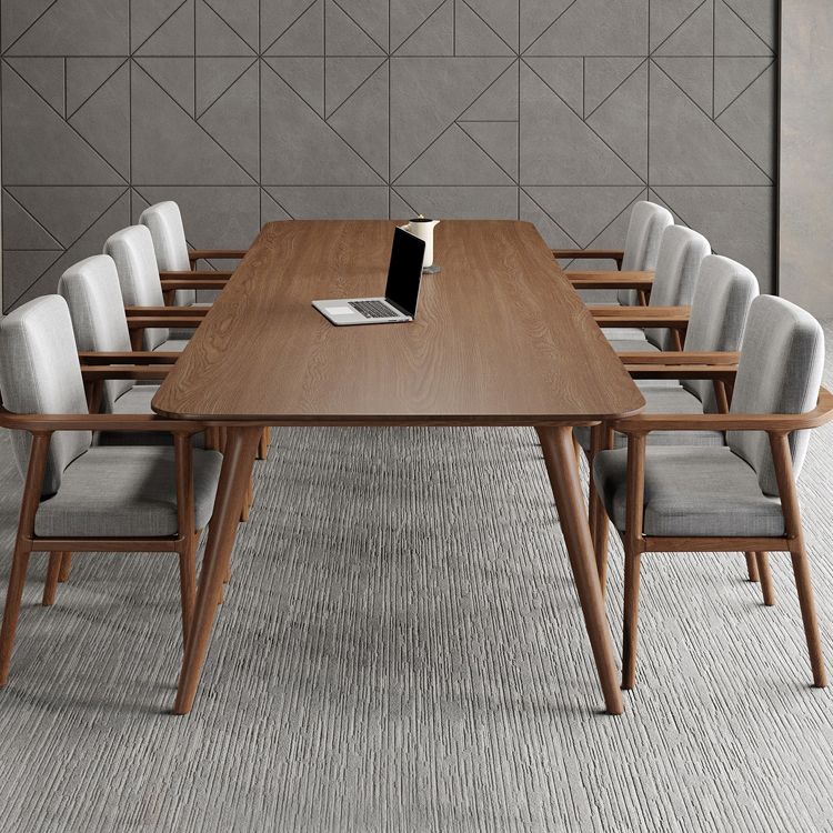 Rectangular Shaped Office Table 4 Legs Conference Table in Brown Clearhalo 'furn' 'furn_office_desk' 'Furniture' 'Office Desks' 'Office Furniture' 'office_desk' 1200x1200_5eeaca64-20f0-4cac-b49a-680bea497b9e