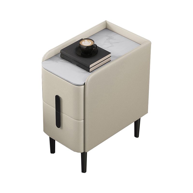 Malcada de noche glamorosa con 4 patas 21.65 "de altura 2 - mesa de noche de piedra de cajón