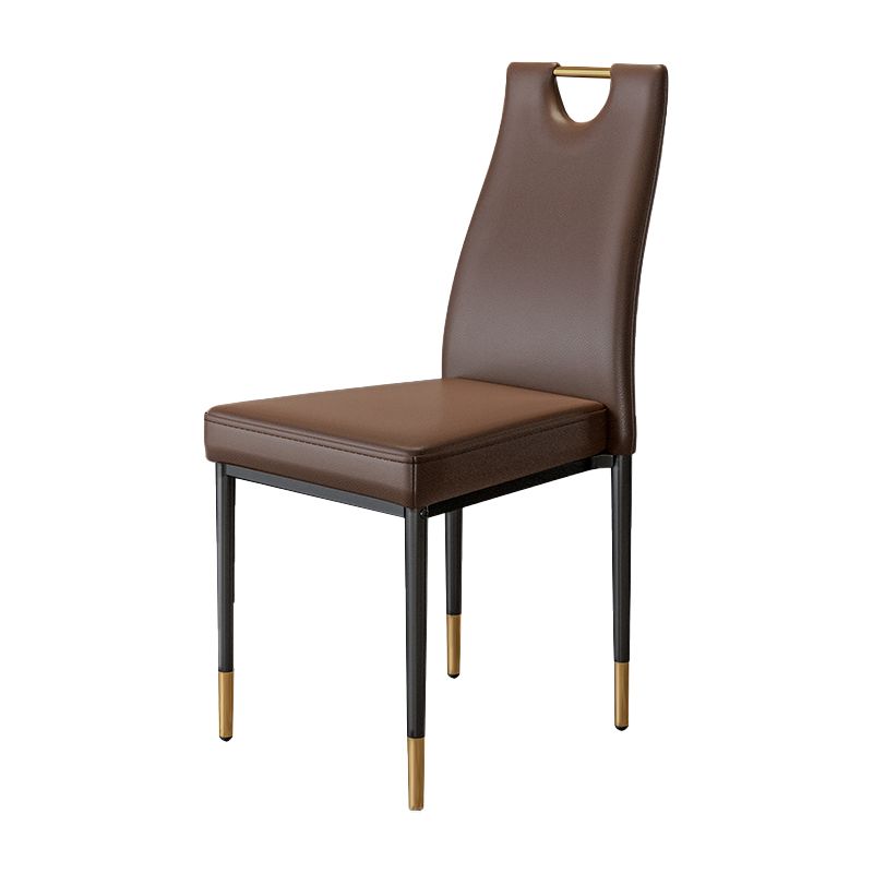 Stackable Leather Home Side Chair Modern Solid Back Dining Chair (Set of 4) Clearhalo ' kitchen&dining_furn' 'Dining Chairs' 'Dining Tables & Seating' 'dining_chair' 'furn' 'furn_dining_chair' 'Furniture' 'furniture_dining_chair' 'Kitchen & Dining Furniture' 'kitchen' 1200x1200_5eec1759-b484-4b6f-9d90-2b87d77d4010