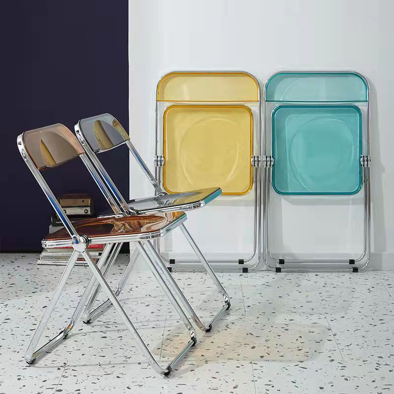 Industrial Design Plastic Folding Side Chair for Home Use Open Back Dining Side Chair Clearhalo ' kitchen&dining_furn' 'Dining Chairs' 'Dining Tables & Seating' 'dining_chair' 'furn' 'furn_dining_chair' 'Furniture' 'furniture_dining_chair' 'Kitchen & Dining Furniture' 'kitchen' 1200x1200_5eec52f0-dfb5-4107-a0f2-433870cb4da8