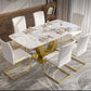 Luxury Sintered Stone Dining Table Rectangle White Table with Metal Pedestal in Gold Clearhalo ' dining_table' 'Dining Tables & Seating' 'Dining Tables' 'furn' 'furn_dining_table' 'Furniture' 'furniture_dining_table' 'Kitchen & Dining Furniture' 'kitchen&dining_furn' 'kitchen' 'kitchen_dining_table' 1200x1200_5eecaeee-55fc-4bf5-90c1-6f1c579e2758