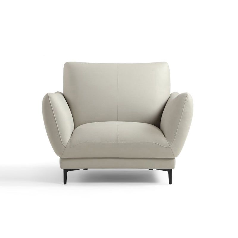 Light-grey and Blue-Gray Seating Cushions Standard Faux Leather Sofa