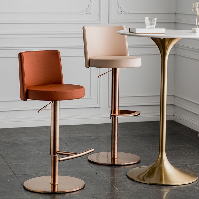Taburete de barra de barra de cuero de cuero sintético estilo glamour para la cocina para la cocina