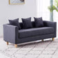 Linen Standard Square Arm Sofa Couch Contemporary Tight Back Settee