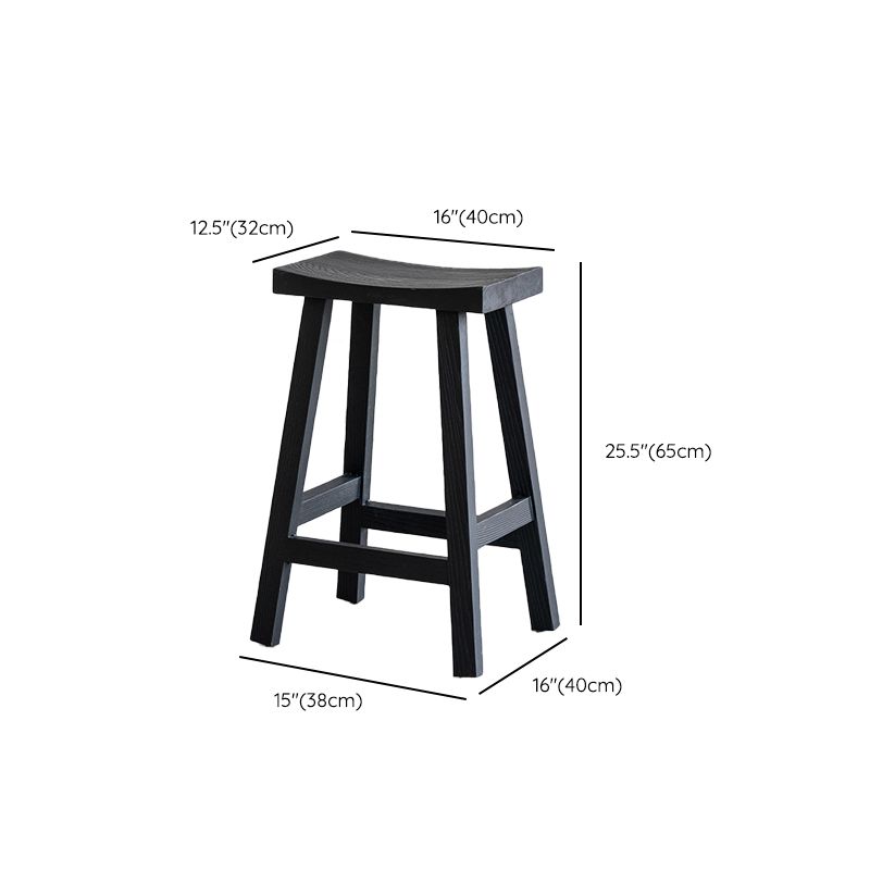 Sgabelli da bar in legno massiccio di sgabelli da pranzo neri con poggiapiedi