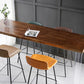 Table de bar moderne en acrylique et bois, table à hauteur de bar à double piédestal pour le salon