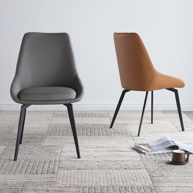 Scandinavian Style Solid Back Side Chair Upholstered Armless Chair for Home Use Clearhalo ' kitchen&dining_furn' 'Dining Chairs' 'Dining Tables & Seating' 'dining_chair' 'furn' 'furn_dining_chair' 'Furniture' 'furniture_dining_chair' 'Kitchen & Dining Furniture' 'kitchen' 1200x1200_5ef0a25b-0917-4885-b504-b485a33d9fee