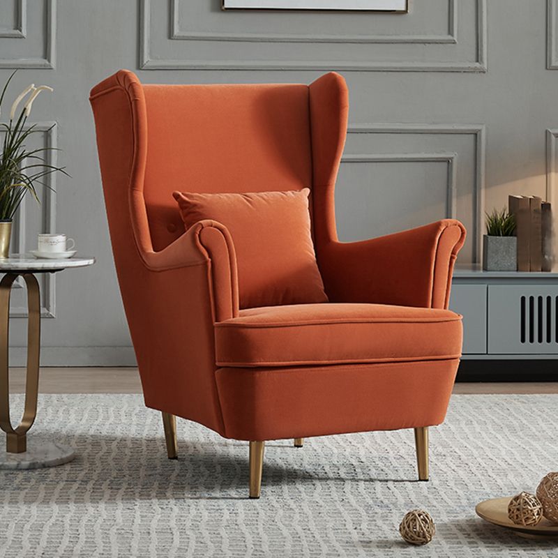 30.70" L x 37.79" W x 39.76" H Fabric Wingback Chair Metal Four Leg Accent Chair Clearhalo 'Accent Chairs' 'accent_chairs' 'Chairs & Seating' 'furn' 'furn_accent_chairs' 'Furniture' 'furniture_accent_chairs' 'Living Room Furniture' 1200x1200_5ef17151-eae8-421b-95b9-9a0adaa0465d