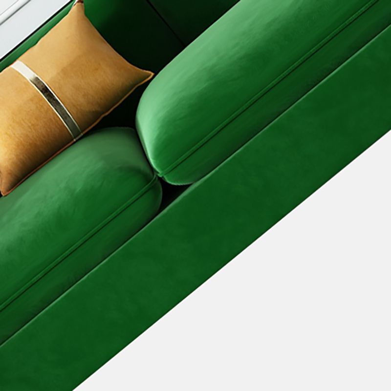 with 2 Pillows Tuxedo Arm Sofa 30.3" D X 26.38" H Velvet Cushions Sofa Clearhalo 'furn' 'furn_sofas' 'Furniture' 'furniture_sofas' 'kitchen' 'kitchen_sofas' 'Living Room Furniture' 'Sofa' 'sofas' 1200x1200_5ef2696e-11b4-48bc-a85a-eb55ae82f554